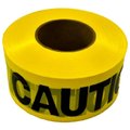 C.H. Hanson Barricade Safety Tape, 1000 ft L, 3 in W, Yellow, Polyethylene 16009